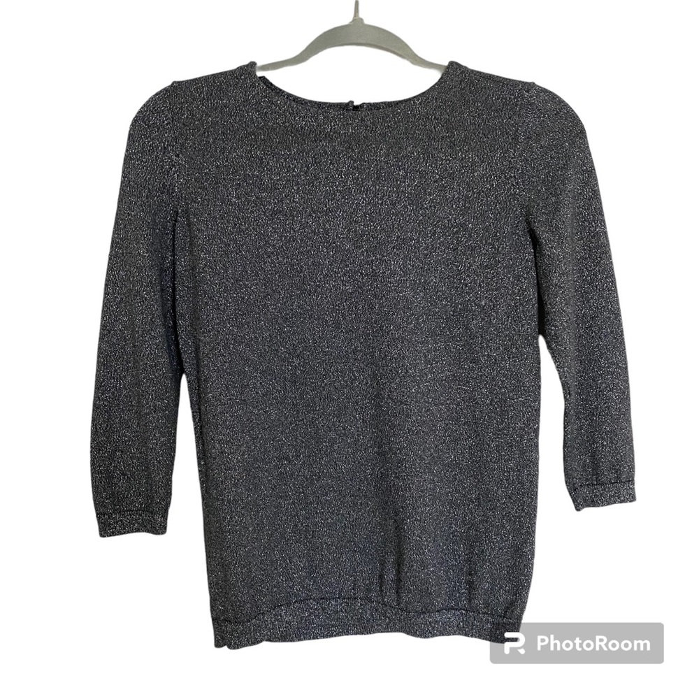Talbots Sweater Shirt Top Shimmer, Gray